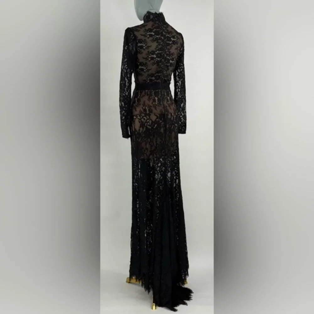 🆕 BRONX & BANCO 🧿 NWOT Eleanor Black Lace Cut Out Gown, Sz XS US 2 - Picture 10 of 16